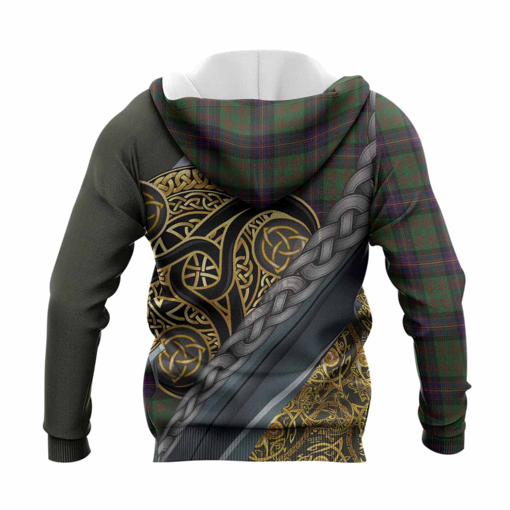 Cochrane Tartan Crest Knitted Hoodie Scottish Triskele Celtic