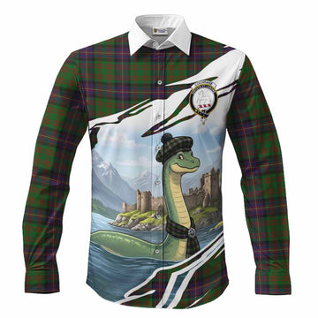 Cochrane Tartan Crest Loch Ness Monster Scottish Heritage Art Long Sleeve Button Shirts