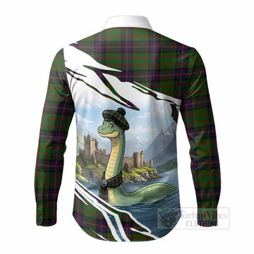 Cochrane Tartan Crest Loch Ness Monster Scottish Heritage Art Long Sleeve Button Shirts