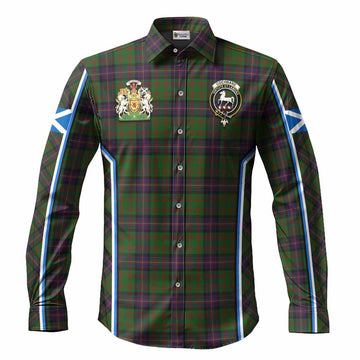 Cochrane Tartan Crest Long Sleeve Button Shirts Scotland Coat of Arm Flag Style