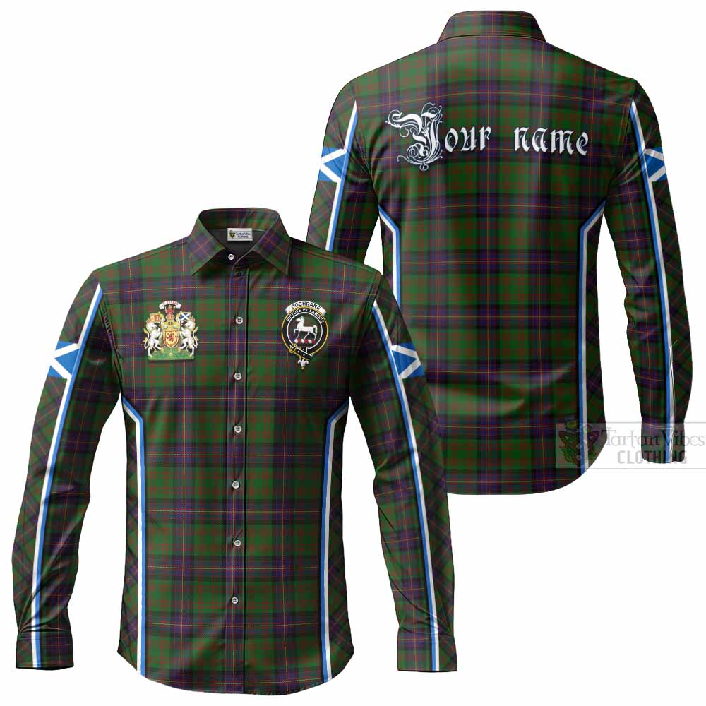 Cochrane Tartan Crest Long Sleeve Button Shirts Scotland Coat of Arm Flag Style - Tartan Vibes Clothing