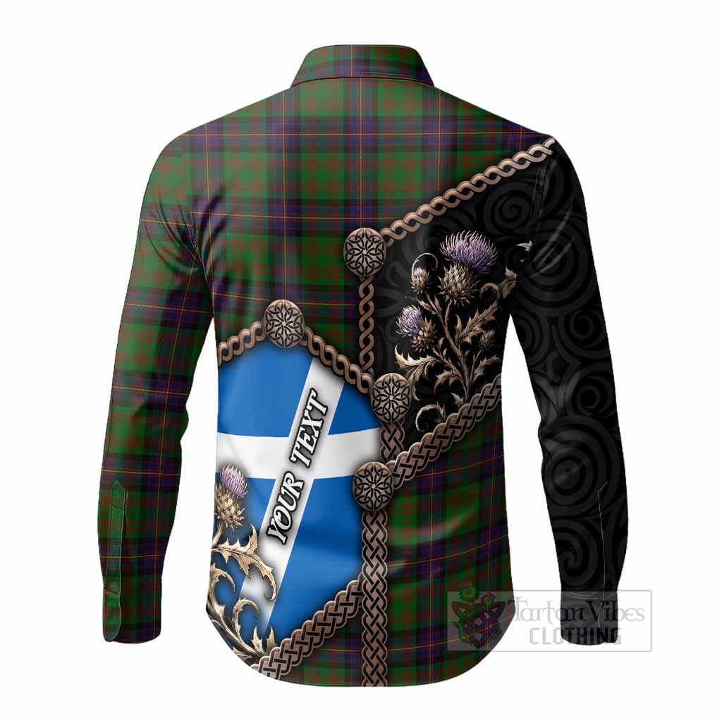 Cochrane Tartan Crest Long Sleeve Button Shirts Scottish Thistle Loch Ness Monster