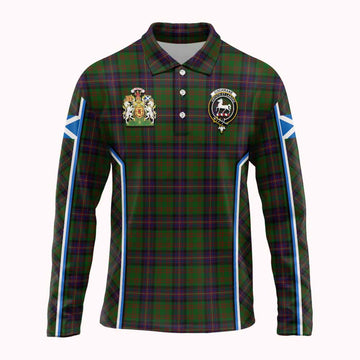 Cochrane Tartan Crest Long Sleeve Polo Shirt Scotland Coat of Arm Flag Style