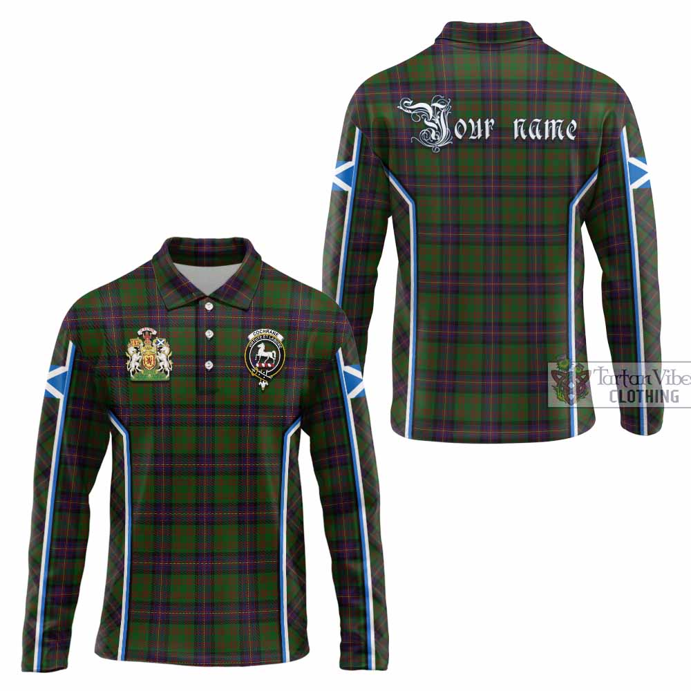 Cochrane Tartan Crest Long Sleeve Polo Shirt Scotland Coat of Arm Flag Style - Tartan Vibes Clothing