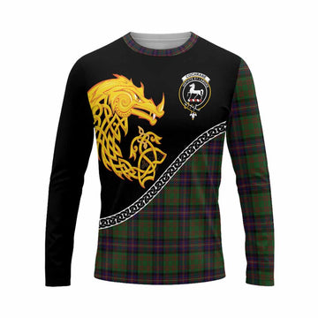 Cochrane Tartan Crest Long Sleeve T-Shirt Legendary Dragon Knot Half Style