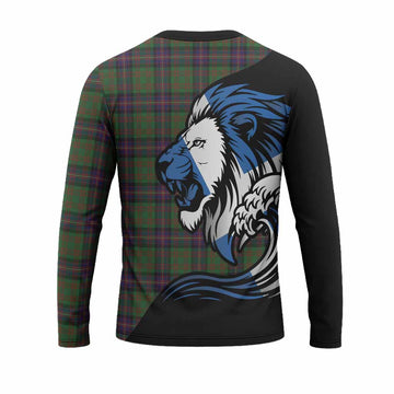 Cochrane Tartan Crest Long Sleeve T-Shirt Scottish Golden Lions Wave Flow