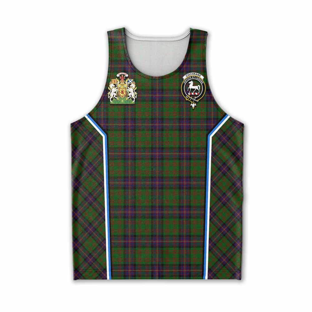 Cochrane Tartan Crest Men Tank Top Scotland Coat of Arm Flag Style - Tartan Vibes Clothing