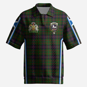 Cochrane Tartan Crest Men’s Polo Sweater Top Scotland Coat of Arm Flag Style