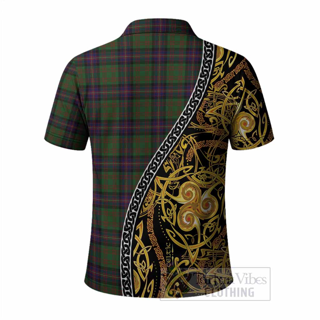 Cochrane Tartan Crest Polo Shirt Celtic Knot and Triple Trickle Spiral Symbols
