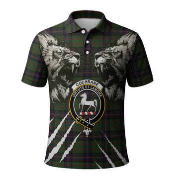 Cochrane Tartan Crest Polo Shirt Ferocious Lion Style