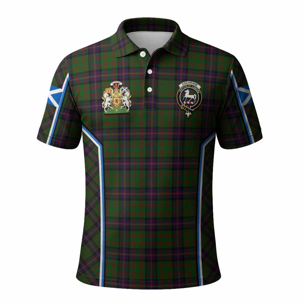 Cochrane Tartan Crest Polo Shirt Scotland Coat of Arm Flag Style - Tartan Vibes Clothing