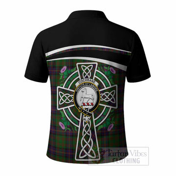 Cochrane Tartan Crest Polo Shirt Scottish Thistle Celtic Cross Alba Gu Brath