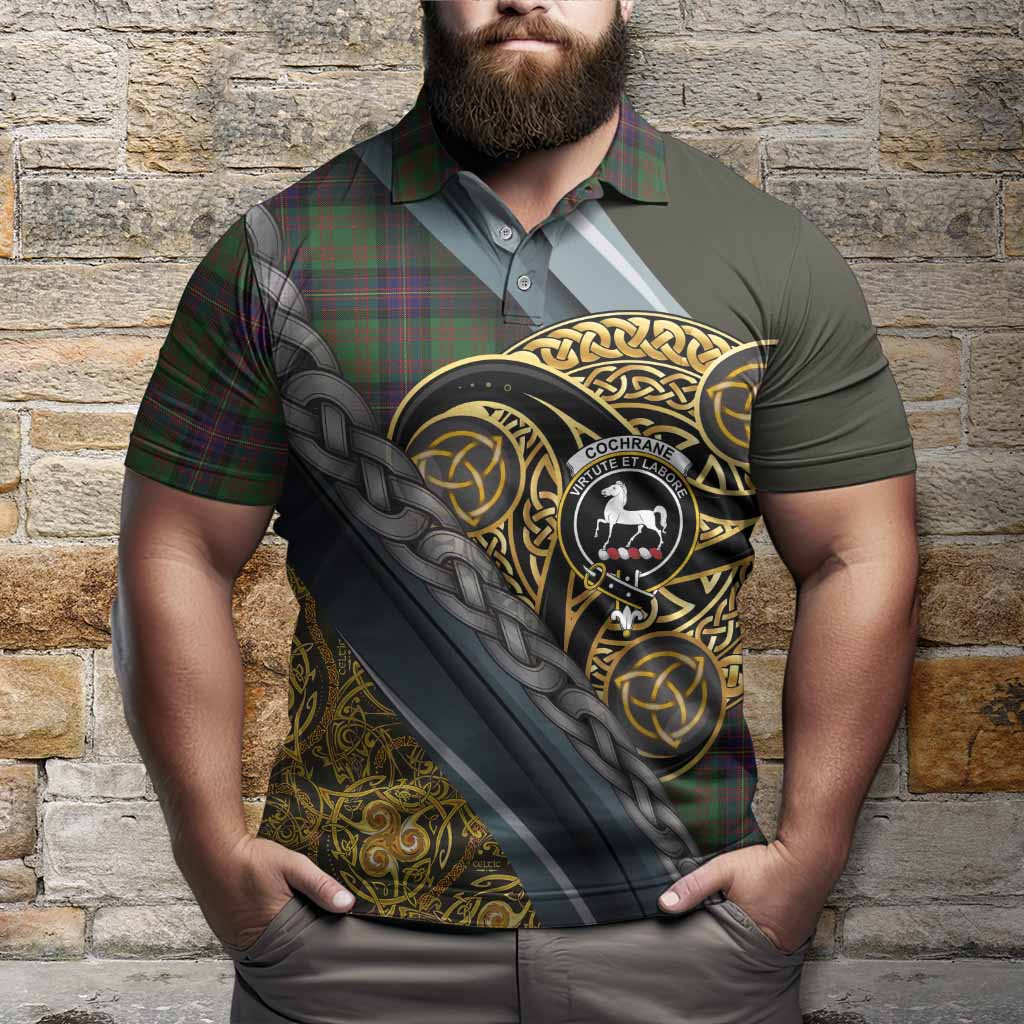 Cochrane Tartan Crest Polo Shirt Scottish Triskele Celtic