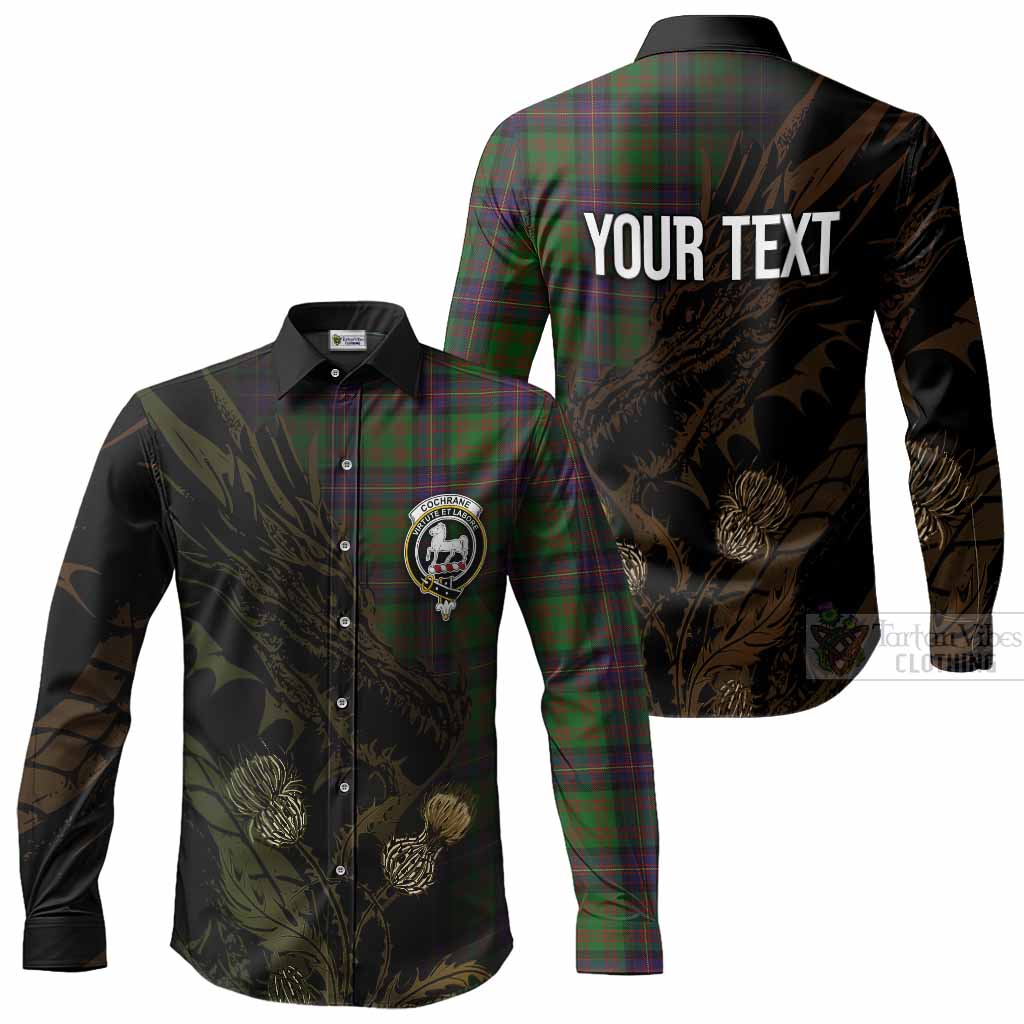 Cochrane Tartan Crest Scottish Long Sleeve Button Shirts Dragon and Thistle