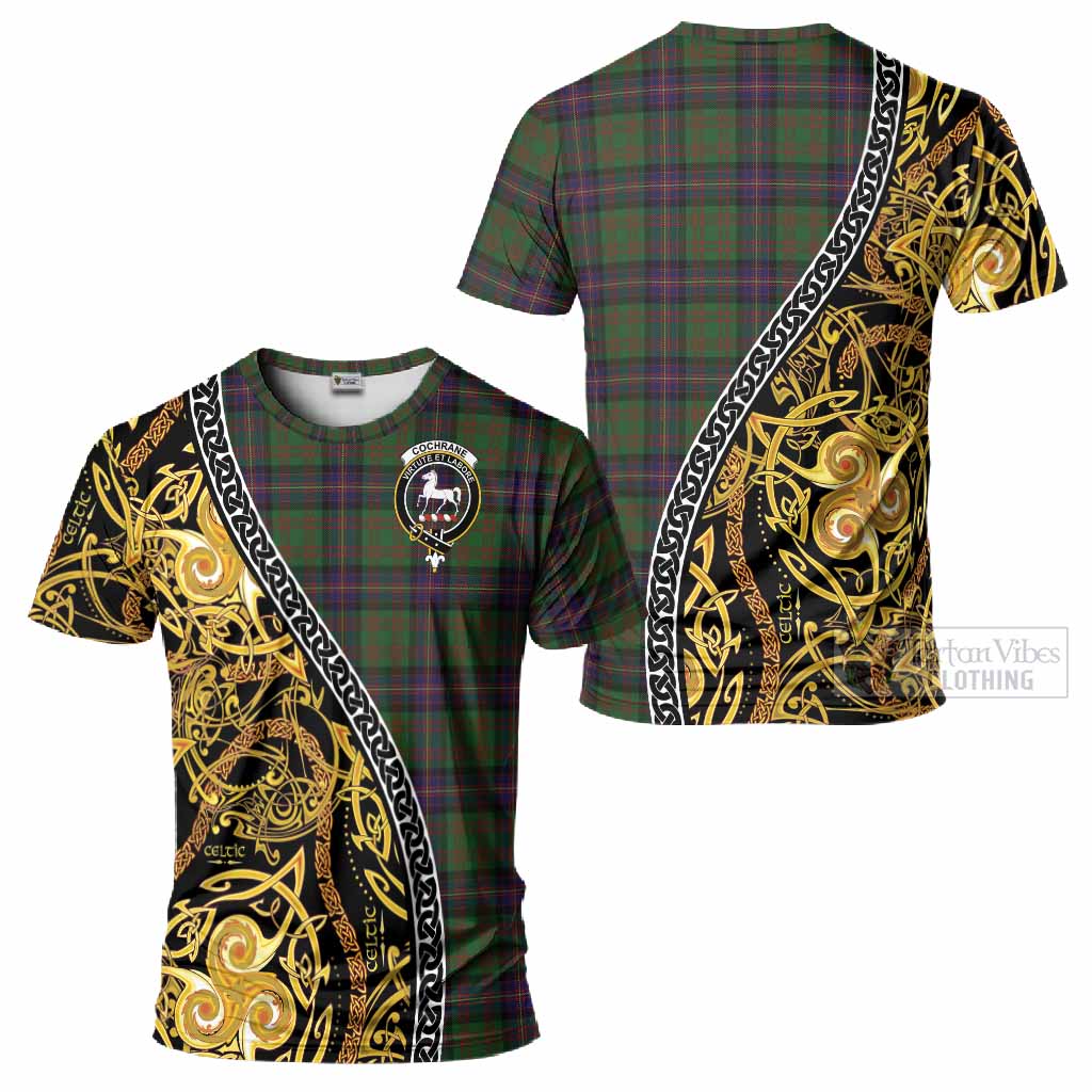 Cochrane Tartan Crest T-Shirt Celtic Knot and Triple Trickle Spiral Symbols