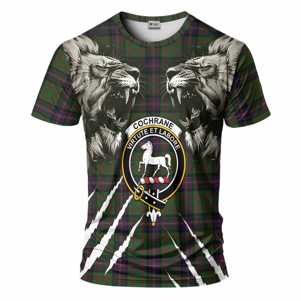 Cochrane Tartan Crest T-Shirt Ferocious Lion Style