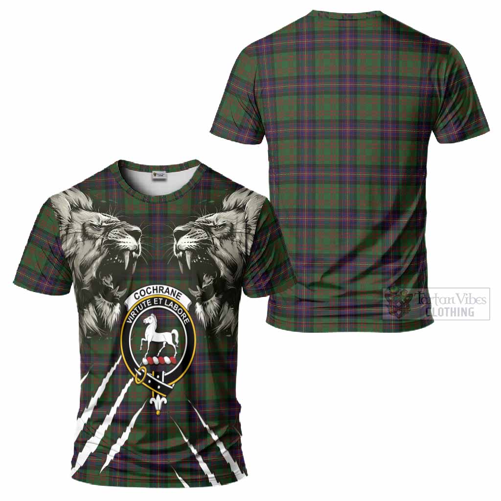 Cochrane Tartan Crest T-Shirt Ferocious Lion Style