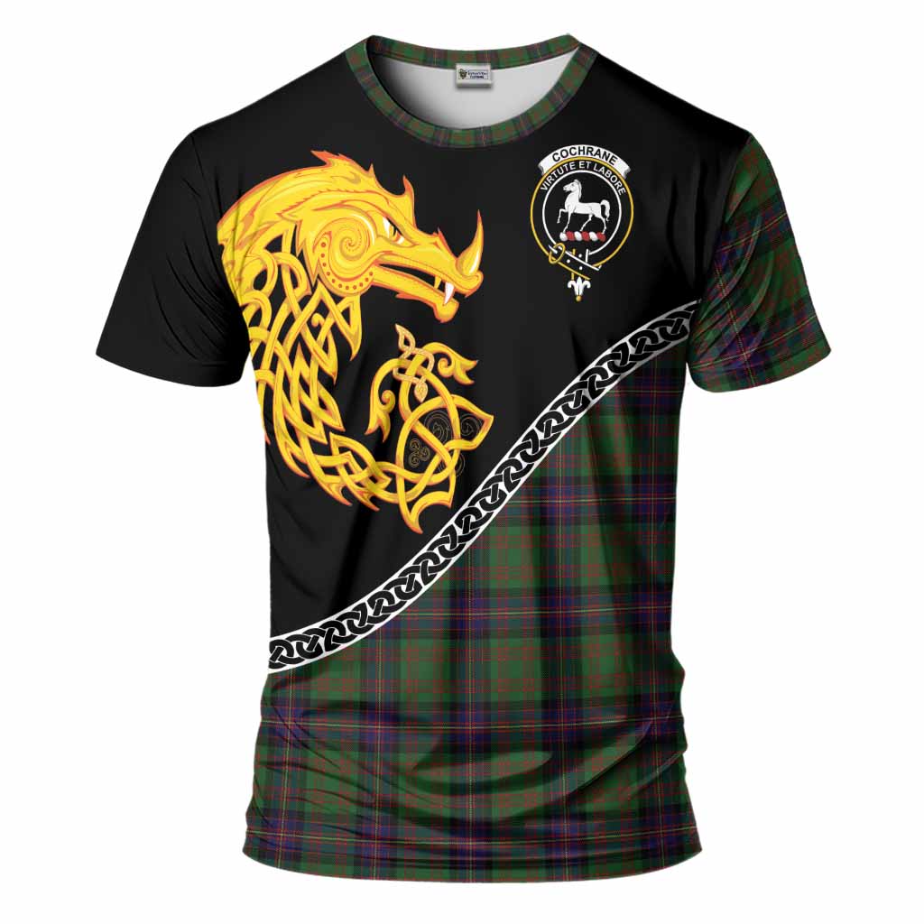 Cochrane Tartan Crest T-Shirt Legendary Dragon Knot Half Style