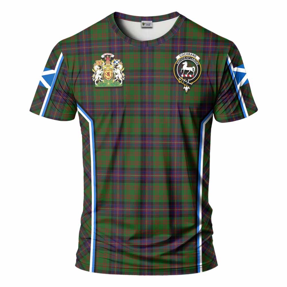 Cochrane Tartan Crest T-shirt Scotland Coat of Arm Flag Style - Tartan Vibes Clothing