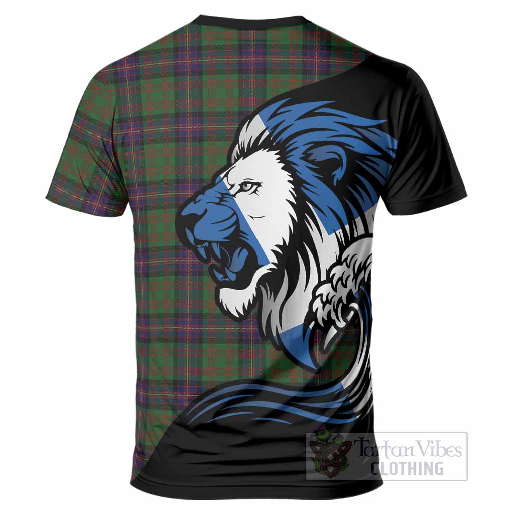 Cochrane Tartan Crest T-Shirt Scottish Golden Lions Wave Flow
