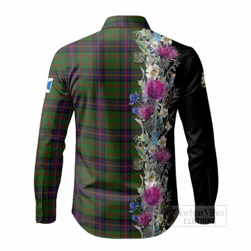 Cochrane Tartan Crest Thistle Floral Long Sleeve Button Shirts