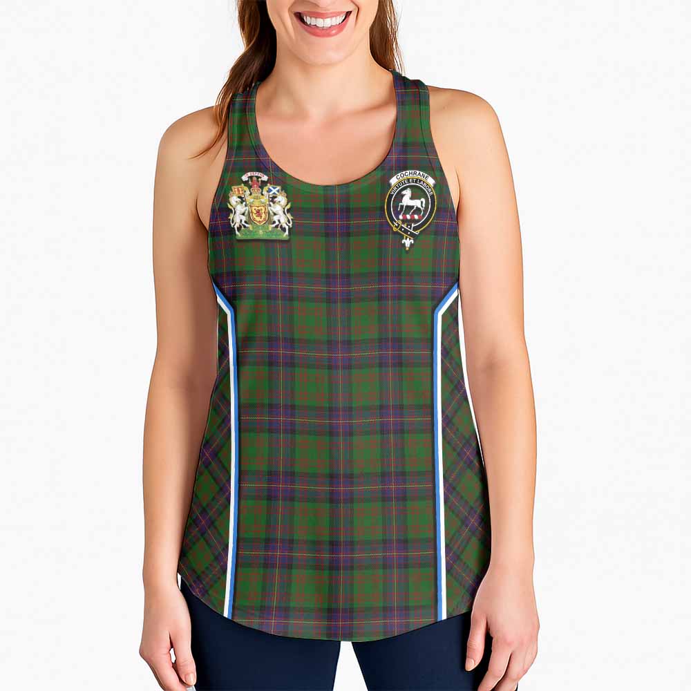 Cochrane Tartan Crest Women Racerback Tanks Scotland Coat of Arm Flag Style - Tartan Vibes Clothing