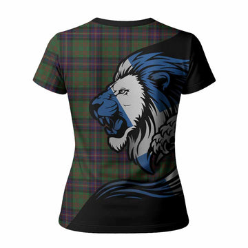 Cochrane Tartan Crest Women T shirt Scottish Golden Lions Wave Flow