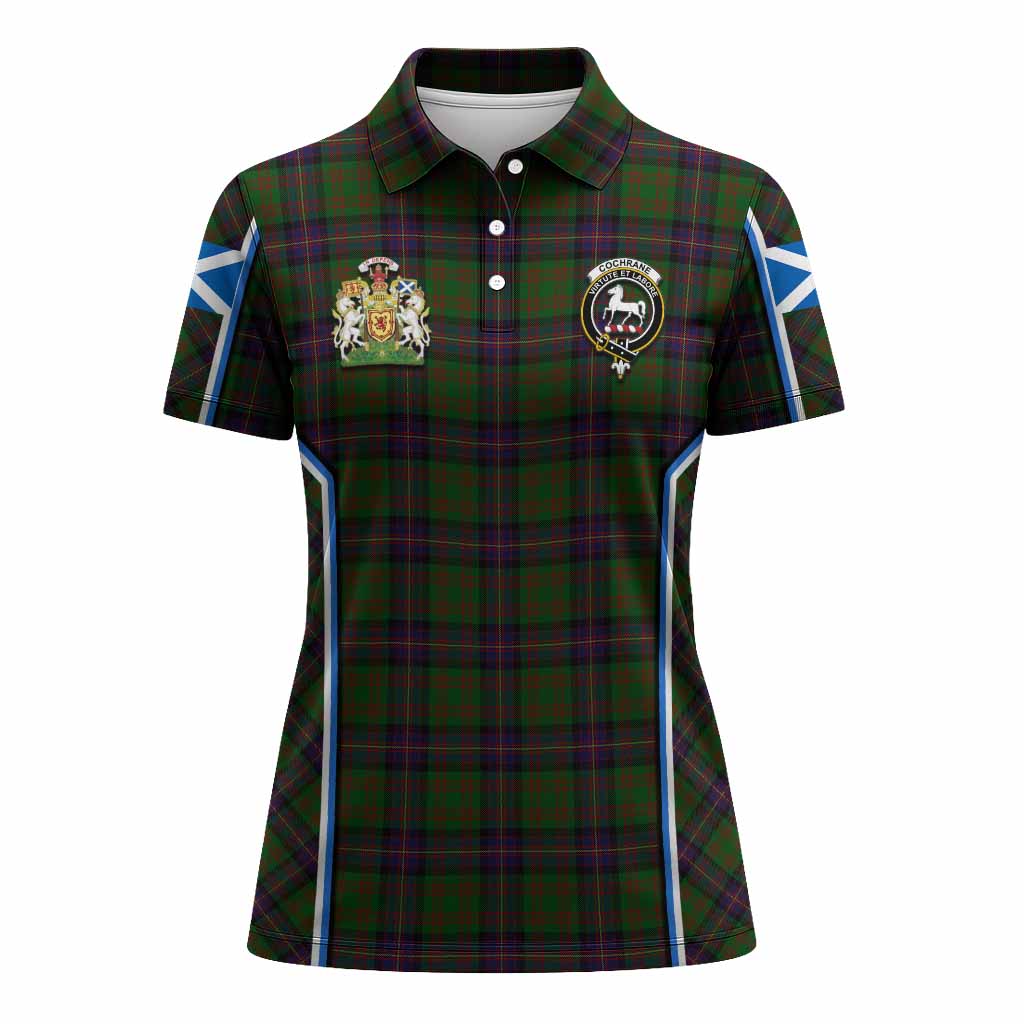 Cochrane Tartan Crest Women's Polo Shirt Scotland Coat of Arm Flag Style - Tartan Vibes Clothing