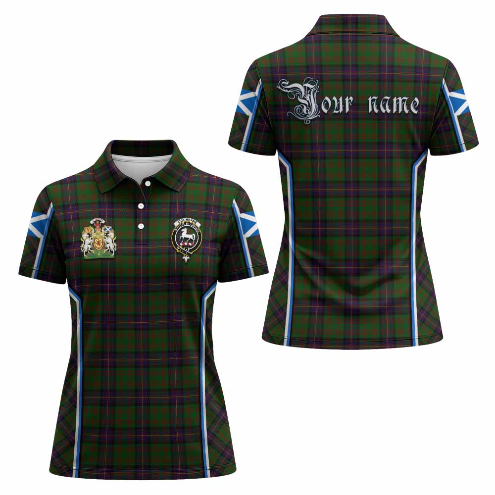 Cochrane Tartan Crest Women's Polo Shirt Scotland Coat of Arm Flag Style - Tartan Vibes Clothing