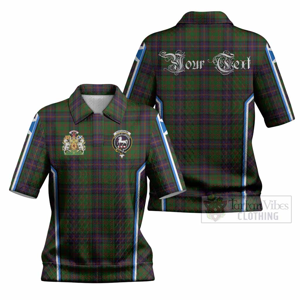 Cochrane Tartan Crest Women’s Polo Sweater Top Scotland Coat of Arm Flag Style