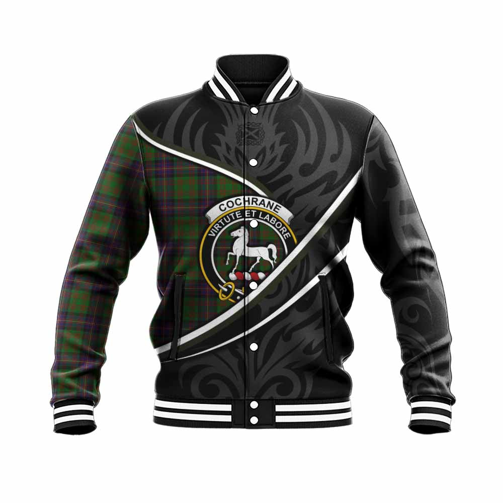 Cochrane Tartan Family Crest Baseball Jacket Celtic Scottish Thistle Floral - Tartan Vibes Clothing