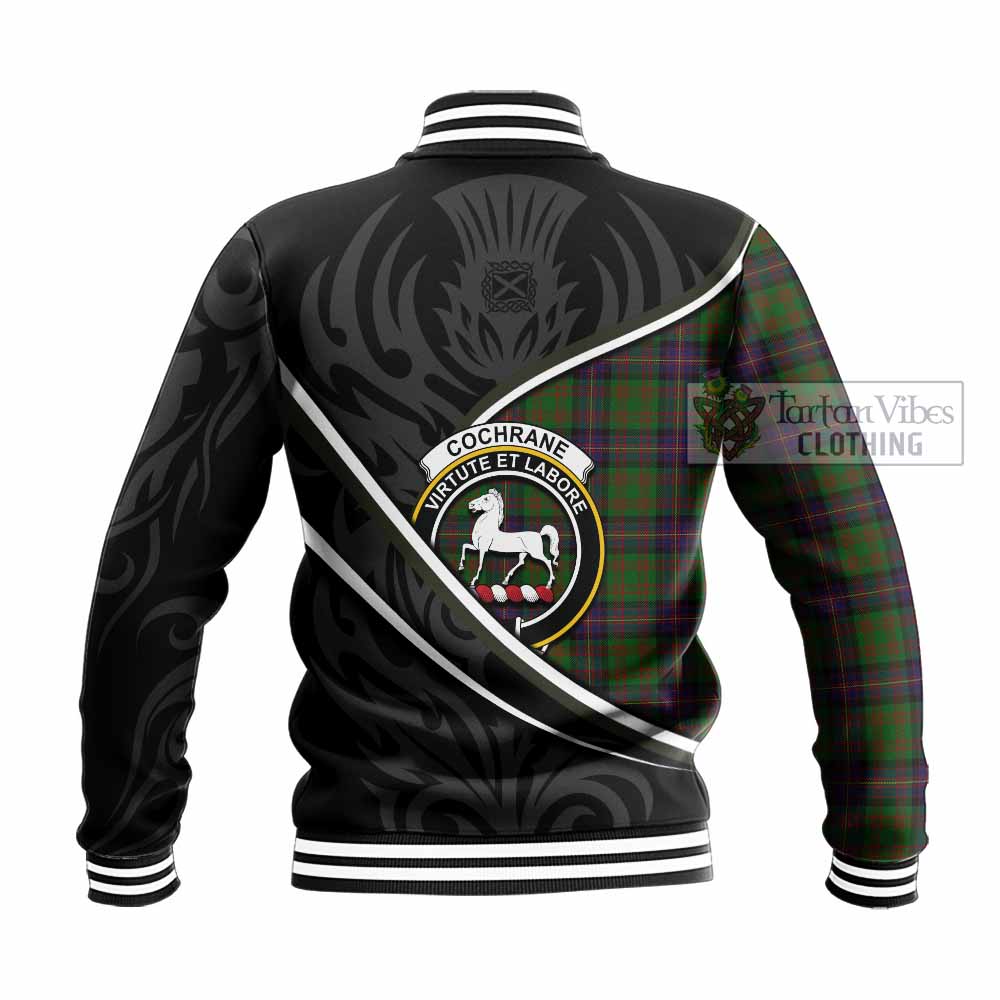 Cochrane Tartan Family Crest Baseball Jacket Celtic Scottish Thistle Floral - Tartan Vibes Clothing