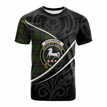 Cochrane Tartan Family Crest Cotton T-shirt Celtic Scottish Thistle Floral