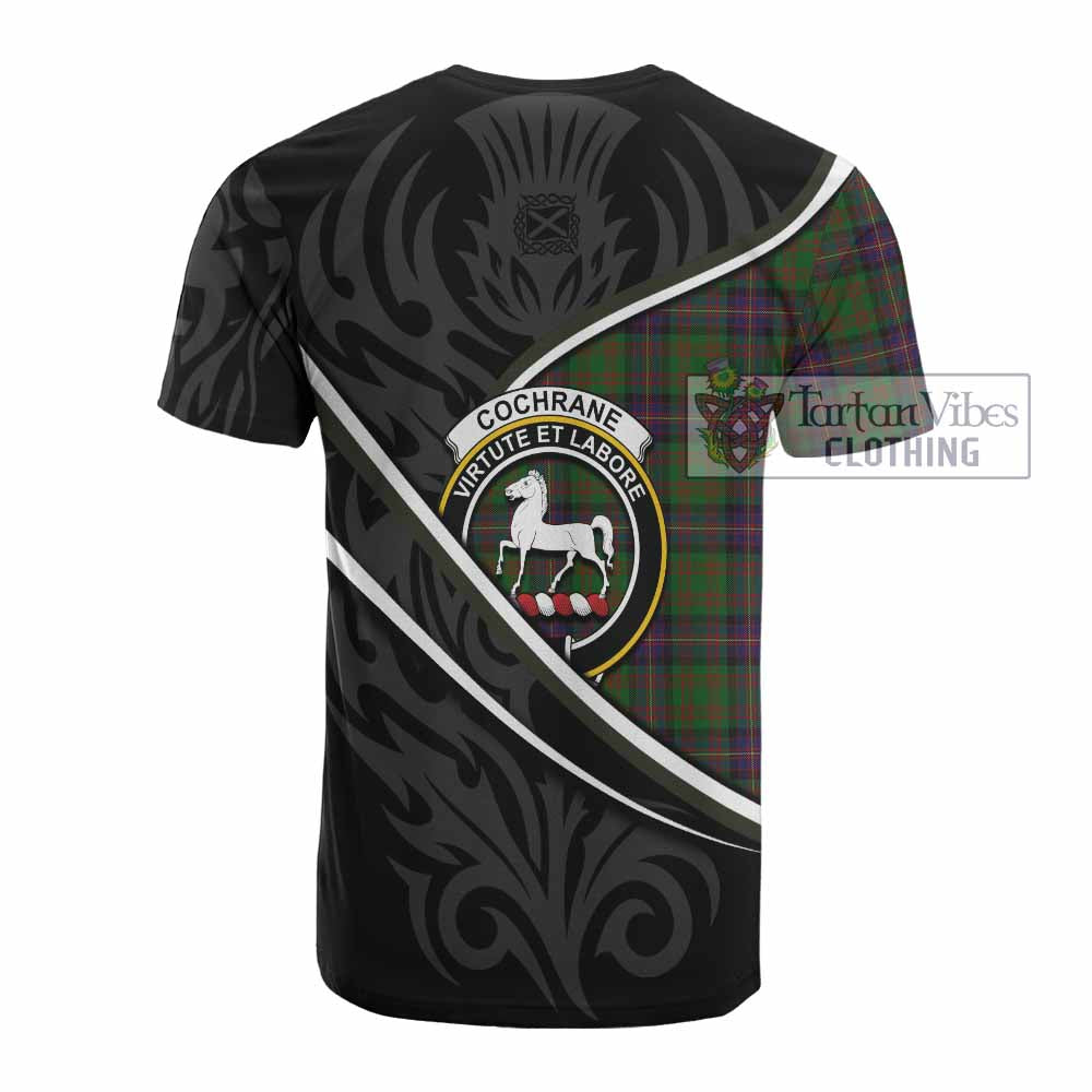 Cochrane Tartan Family Crest Cotton T-shirt Celtic Scottish Thistle Floral - Tartan Vibes Clothing