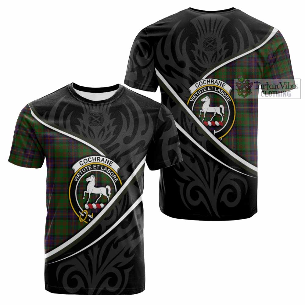 Cochrane Tartan Family Crest Cotton T-shirt Celtic Scottish Thistle Floral - Tartan Vibes Clothing