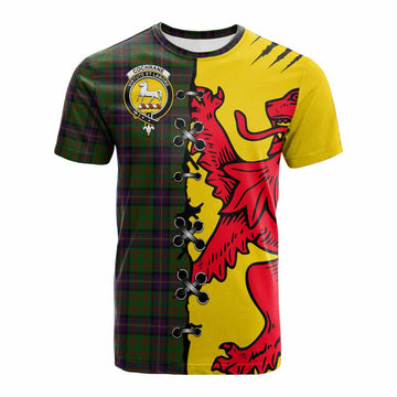 Cochrane Tartan Family Crest Cotton T-shirt Lion Rampant Honor