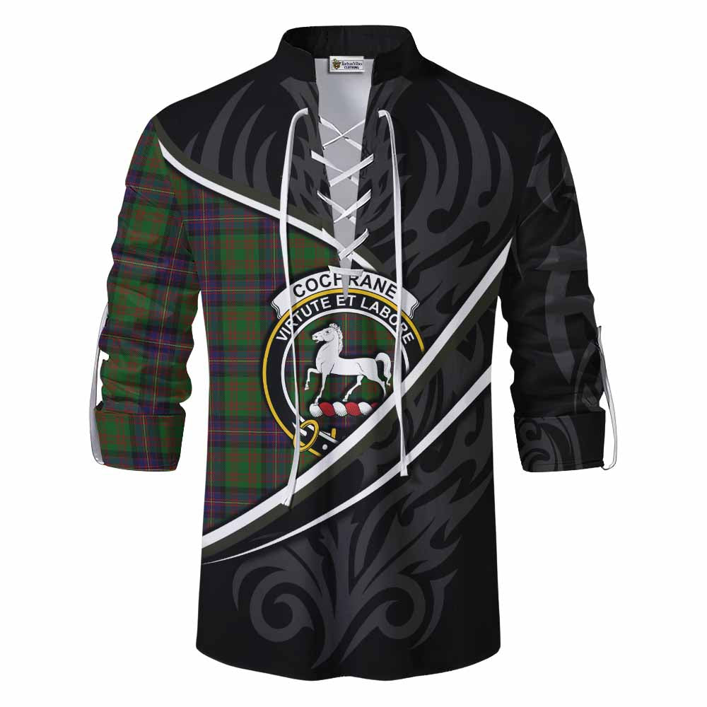 Cochrane Tartan Family Crest Ghillie Kilt Shirt Celtic Scottish Thistle Floral - Tartan Vibes Clothing