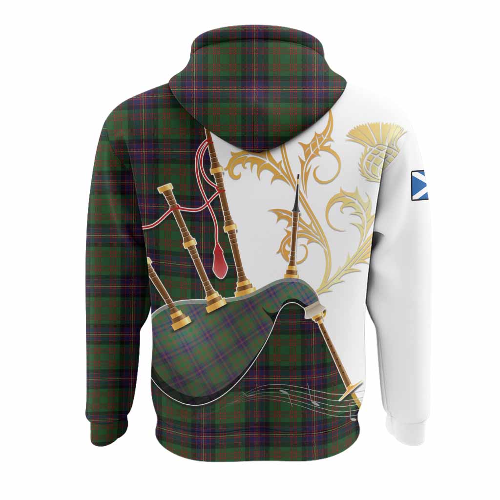 Cochrane Tartan Family Crest Hoodie Bagpipes with Scottish Thistle