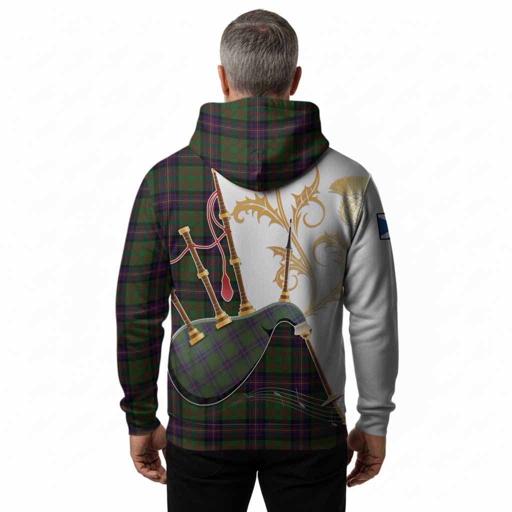 Cochrane Tartan Family Crest Hoodie Bagpipes with Scottish Thistle
