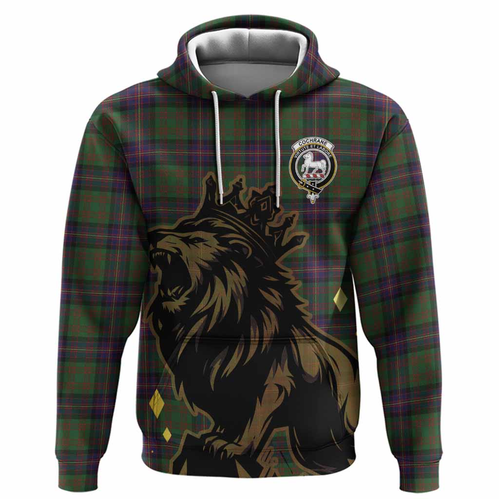 Cochrane Tartan Family Crest Hoodie Crowned Lion Roaring