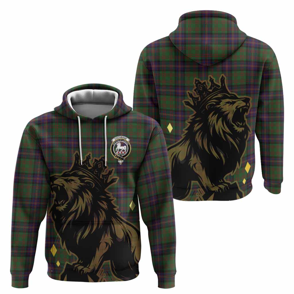 Cochrane Tartan Family Crest Hoodie Crowned Lion Roaring