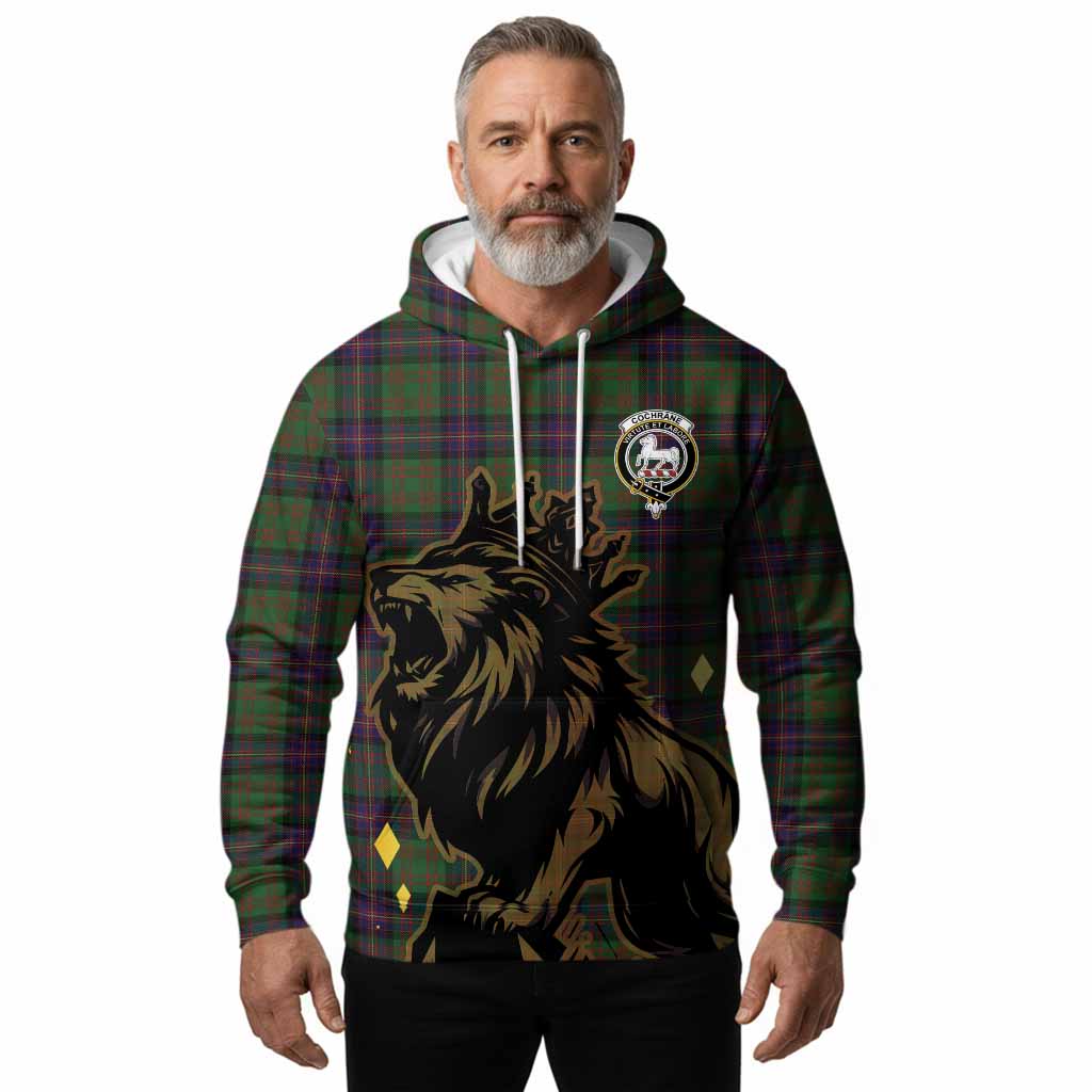 Cochrane Tartan Family Crest Hoodie Crowned Lion Roaring
