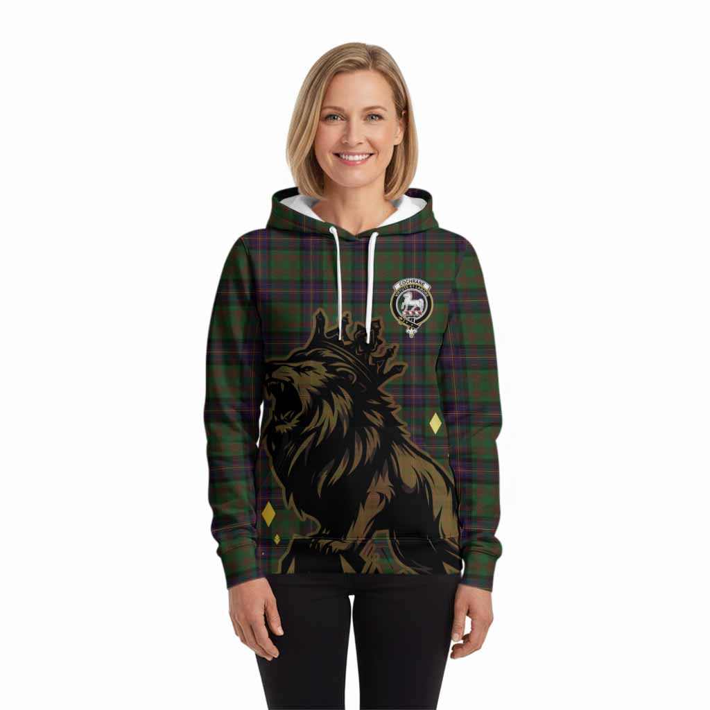 Cochrane Tartan Family Crest Hoodie Crowned Lion Roaring