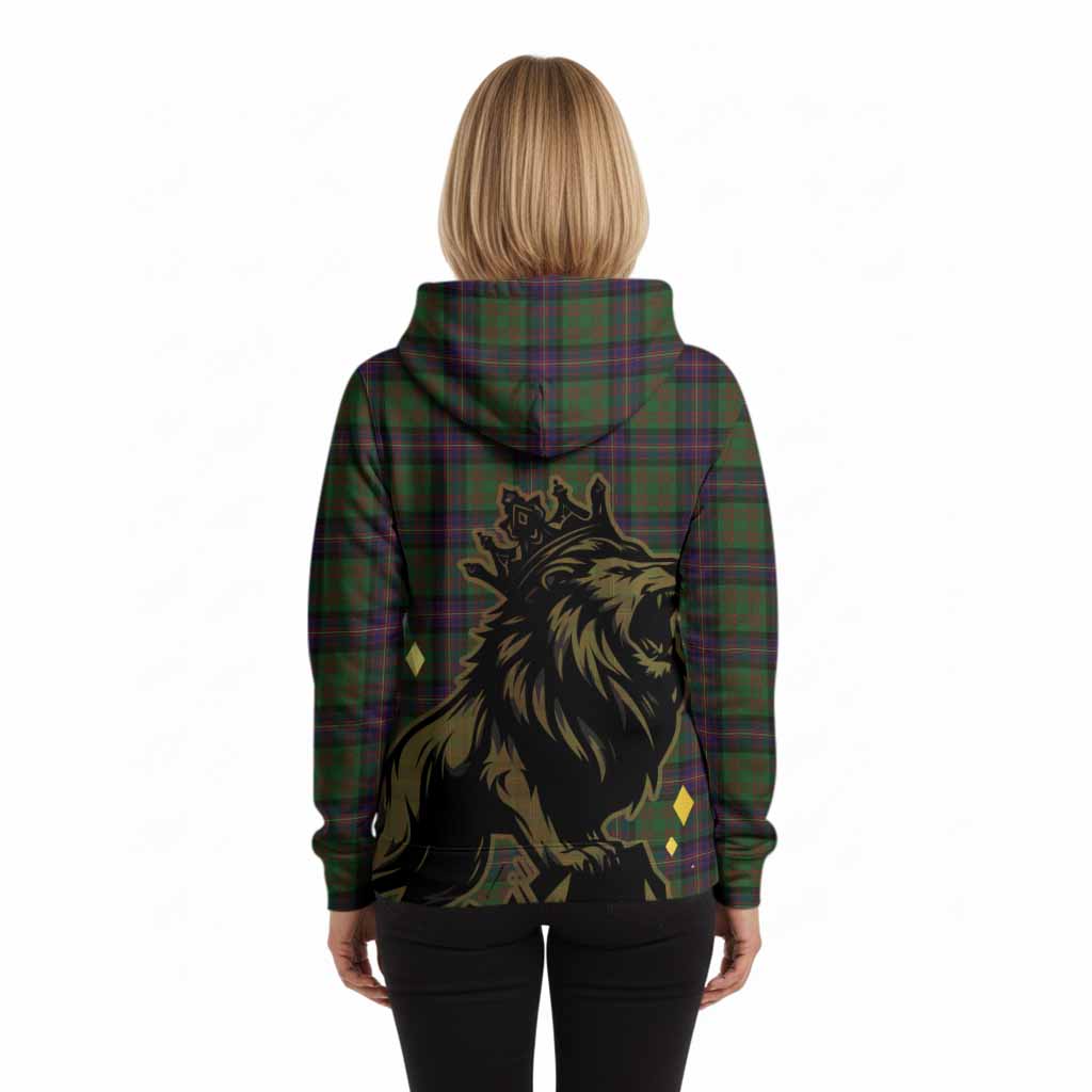 Cochrane Tartan Family Crest Hoodie Crowned Lion Roaring