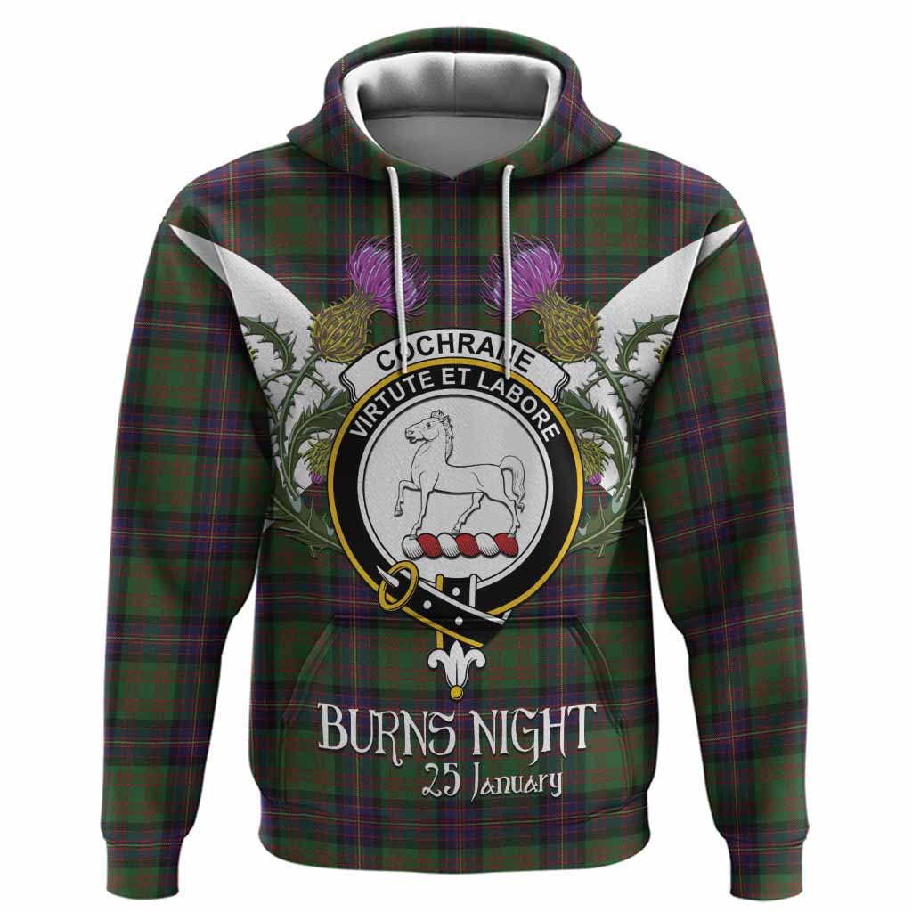 Cochrane Tartan Family Crest Hoodie Scottish Burns Night Thistle Floral