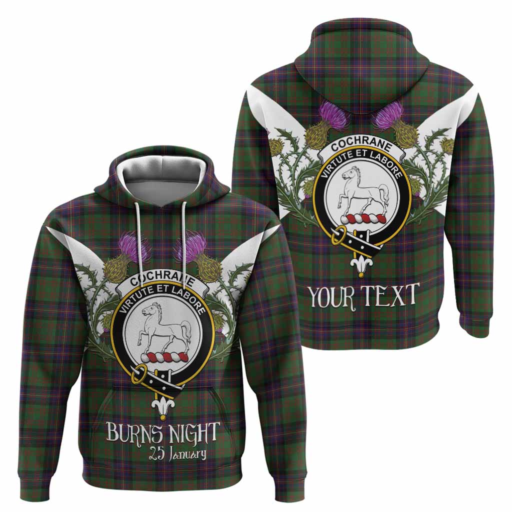 Cochrane Tartan Family Crest Hoodie Scottish Burns Night Thistle Floral