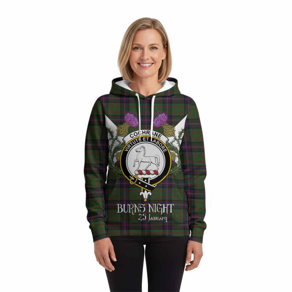 Cochrane Tartan Family Crest Hoodie Scottish Burns Night Thistle Floral