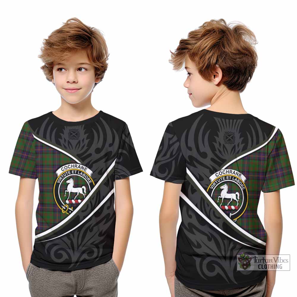 Cochrane Tartan Family Crest Kid T-shirt Celtic Scottish Thistle Floral - Tartan Vibes Clothing