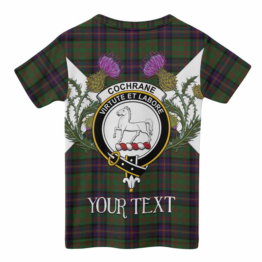 Cochrane Tartan Family Crest Kid T-shirt Scottish Burns Night Thistle Floral