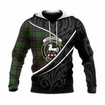 Cochrane Tartan Family Crest Knitted Hoodie Celtic Scottish Thistle Floral
